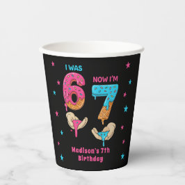Six Seven Birthday Party Paper Cups Papieren Bekers