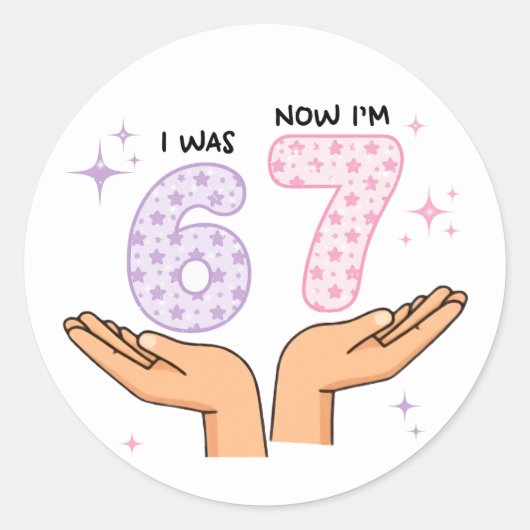 Six Seven Birthday Sticker (Voorkant)