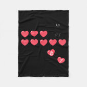 Six Seven Black Cat Knocking Off Hearts Funny 67 V Fleece Deken (Voorkant)