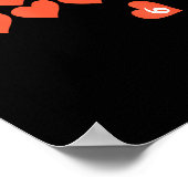 Six Seven Black Cat Knocking Off Hearts Funny 67 V Poster (Hoek)