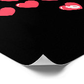 Six Seven Black Cat Knocking Off Hearts Funny 67 V Poster (Hoek)