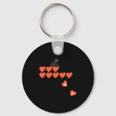 Six Seven Black Cat Knocking Off Hearts Funny 67 V Sleutelhanger (Voorkant)