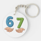 Six Seven Blauw Groen Hersenrot Sleutelhanger (Achterkant)
