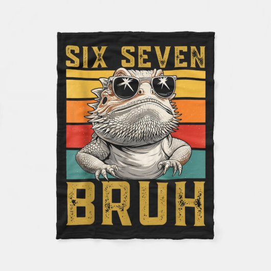 Six Seven Bruh 67 6 7 Meme Funny Sungles Bearded D Fleece Deken (Voorkant)