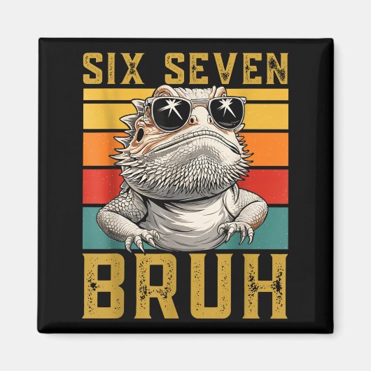 Six Seven Bruh 67 6 7 Meme Funny Sungles Bearded D Magneet (Voorkant)