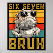 Six Seven Bruh 67 6 7 Meme Funny Sungles Bearded D Poster (Voorkant)