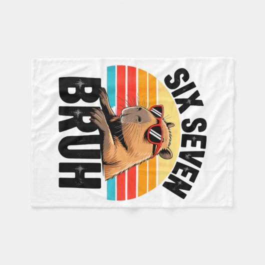 Six Seven Bruh 67 Meme Capybara  Fleece Deken (Voorkant (Horizontaal))