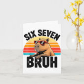 Six Seven Bruh 67 Meme Capybara  Kaart (Gele Bloem)