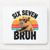 Six Seven Bruh 67 Meme Capybara Muismat (Voorkant)