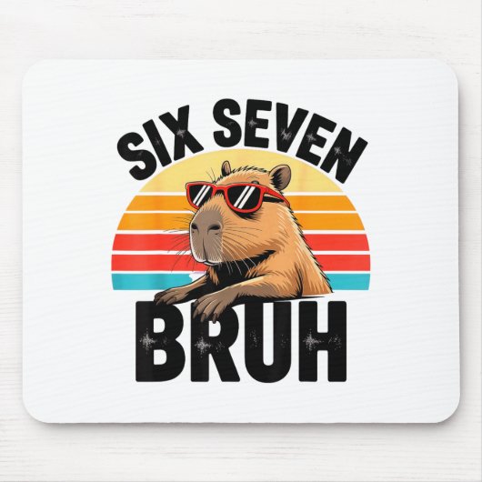 Six Seven Bruh 67 Meme Capybara  Muismat (Voorkant)