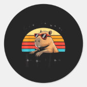Six Seven Bruh 67 Meme Capybara  Ronde Sticker (Voorkant)