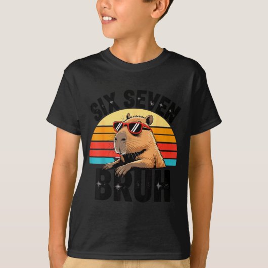 Six Seven Bruh 67 Meme Capybara  T-shirt (Voorkant)