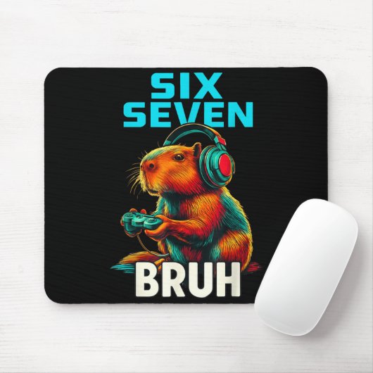 Six Seven Bruh 67 Meme Funny Capybara  Muismat (Met muis)