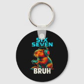 Six Seven Bruh 67 Meme Funny Capybara  Sleutelhanger (Voorkant)
