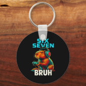 Six Seven Bruh 67 Meme Funny Capybara  Sleutelhanger (Voorkant)