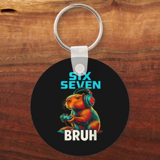 Six Seven Bruh 67 Meme Funny Capybara  Sleutelhanger (Voorkant)
