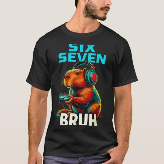 Six Seven Bruh 67 Meme Funny Capybara  T-shirt (Voorkant)
