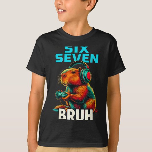 Six Seven Bruh 67 Meme Funny Capybara  T-shirt (Voorkant)