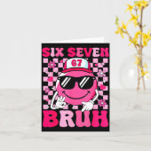 Six Seven Bruh 67 Meme Smile Face Valentines Boys  Kaart (Gele Bloem)