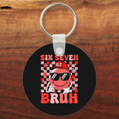 Six Seven Bruh 67 Meme Smile Face Valentines Boys  Sleutelhanger (Voorkant)