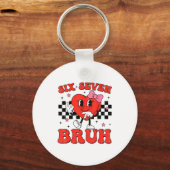 Six Seven Bruh 6 7 Meme Funny Valentines Day Girls Sleutelhanger (Voorkant)