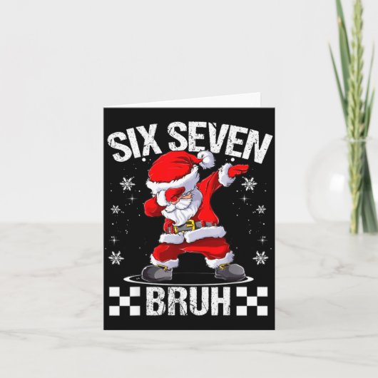 Six Seven Bruh 6-7 Meme Xmas Matching Pjs Christma Kaart (Voorkant)