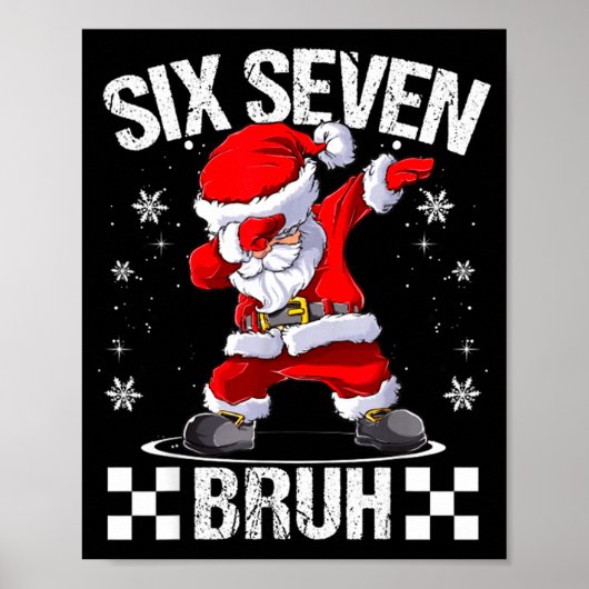 Six Seven Bruh 6-7 Meme Xmas Matching Pjs Christma Poster (Voorkant)