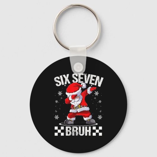 Six Seven Bruh 6-7 Meme Xmas Matching Pjs Christma Sleutelhanger (Voorkant)
