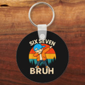 Six Seven Bruh 6 7 Number 67 Meme Dab Dabbing Boys Sleutelhanger (Voorkant)