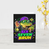 Six Seven Bruh Alligator Mardi Gras 67 Meme Quote  Kaart (Gele Bloem)