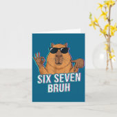 Six Seven Bruh Capybara 67 Boys Teens Kids Animals Kaart (Gele Bloem)
