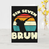 Six Seven Bruh Dab Funny 67 Costume 6 7 Meme Kids Kaart (Gele Bloem)