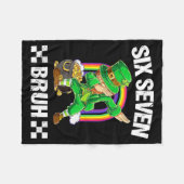 Six Seven Bruh Dabbing Leprechaun St. Patrick's Da Fleece Deken (Voorkant (Horizontaal))