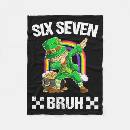Six Seven Bruh Dabbing Leprechaun St. Patrick's Da Fleece Deken (Voorkant)