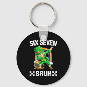 Six Seven Bruh Dabbing Leprechaun St. Patrick's Da Sleutelhanger