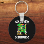 Six Seven Bruh Dabbing Leprechaun St. Patrick's Da Sleutelhanger (Voorkant)