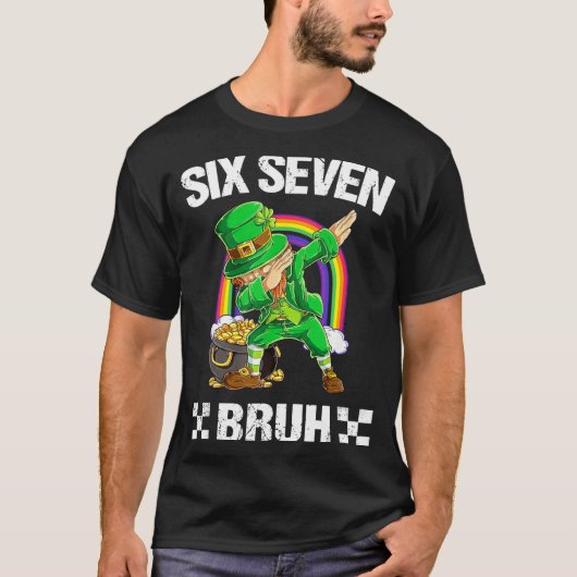 Six Seven Bruh Dabbing Leprechaun St Patricks Day  T-shirt (Voorkant)