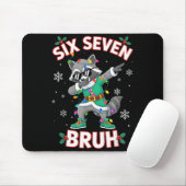Six Seven Bruh Dabbing Raccoon Funny Christmas 6 7 Muismat (Met muis)