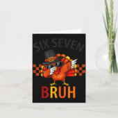 Six Seven Bruh Dabbing Turkey Thanksgiving 67 Meme Kaart (Voorkant)