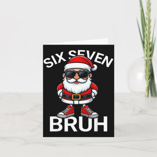 Six Seven Bruh Funny 67 Meme Christmas Santa  Kaart (Voorkant)