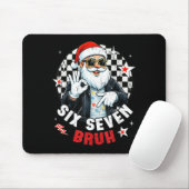 Six Seven Bruh Funny Checkered Cool Santa Claus Ro Muismat (Met muis)