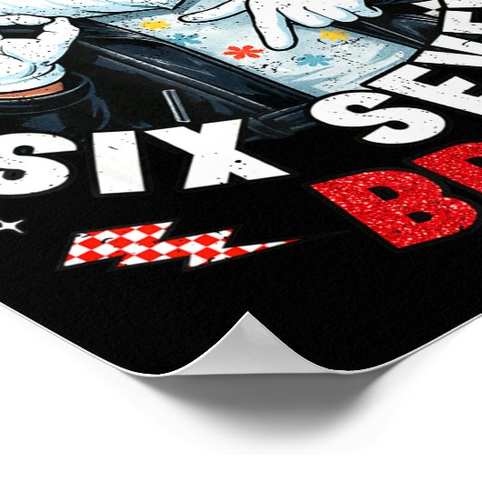 Six Seven Bruh Funny Checkered Cool Santa Claus Ro Poster (Hoek)