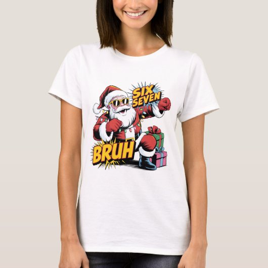 Six Seven Bruh Funny Christmas Shirt | Retro Pop A (Voorkant)