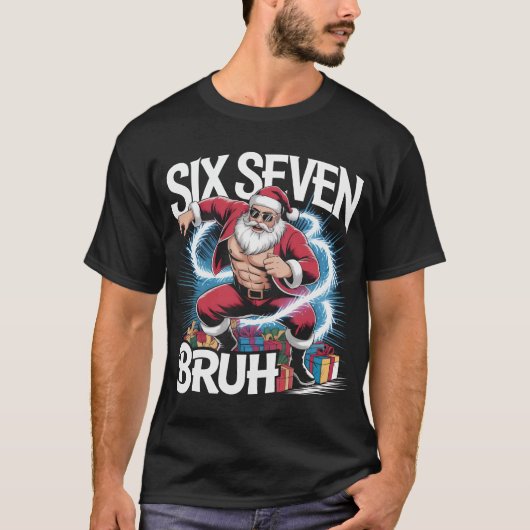 Six Seven Bruh Funny Christmas Shirt | Ripped Musc (Voorkant)