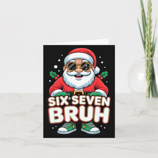 Six Seven Bruh Funny Santa Christmas 67 Gen Alpha  Kaart (Voorkant)