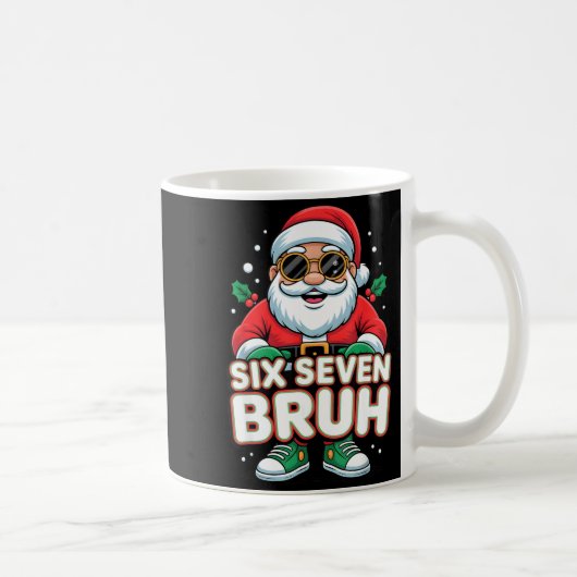 Six Seven Bruh Funny Santa Christmas 67 Gen Alpha  Koffiemok (Rechts)