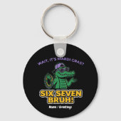 Six Seven Bruh Mardi Gras Cool Gator Festival Sleutelhanger (Voorkant)