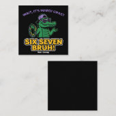 Six Seven Bruh Mardi Gras Cool Gator Festival Vierkante Visitekaartje (Voorkant / Achterkant)