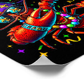 Six Seven Bruh Mardi Gras Dabbing Crawfish Men Wom Poster (Hoek)