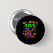 Six Seven Bruh Mardi Gras Dabbing Crawfish Men Wom Ronde Button 5,7 Cm (Voorkant /achterkant)